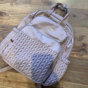 Stylish Quilted Diaper Bag/ Backpack in Light Pink